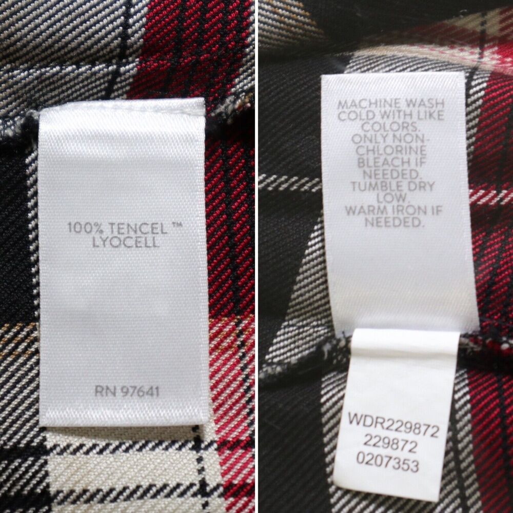 J Jill Size Petite XS Tencel Popover Shirt Dress Black Red Plaid - Picture 11 of 11